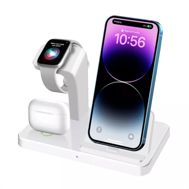 3in1 Fast Vertical Charging Stand Dock For Apple AirPod iWatch iPhone 14 13 11 8 2