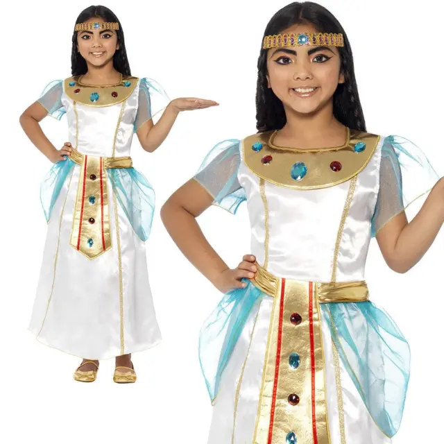 Enfant de Luxe Cléopâtre Égyptien Toge Costume Contes Jour Déguisement Neuf