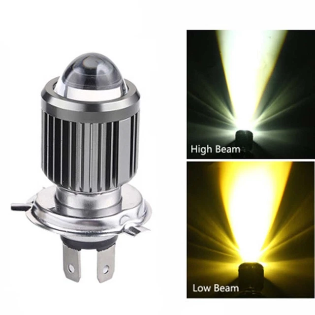 H4 Yellow + White Dual Color LED Motorcycle Headlight Fog Lamp Bulbs Hi/Lo Beam