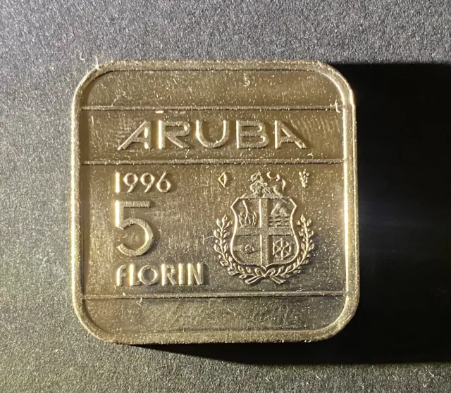 Aruba  5 Florin 1996  Km # 12 Unc Less.