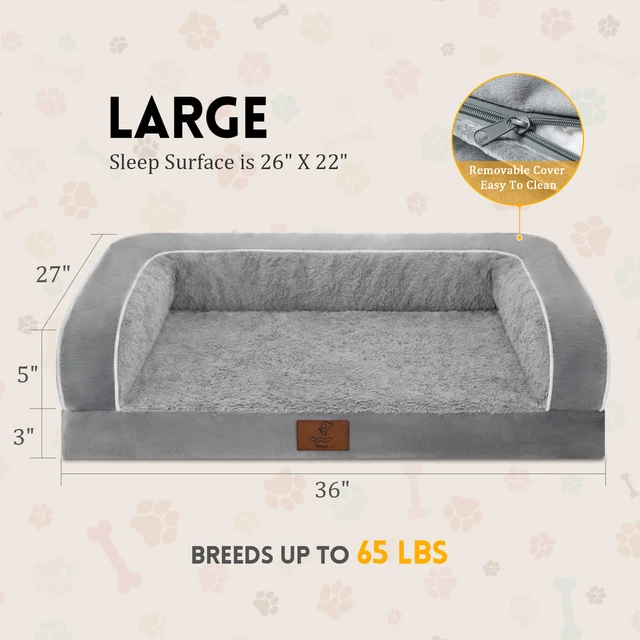 Shape C Super Soft Dog Bed Orthopedic Memory Foam Pet Sofa for Large X-Large Dog