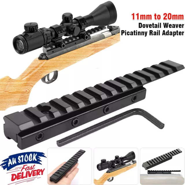 11mm to 20mm Dovetail Weaver Picatinny Rail Adapter Converter Mount Scope Base