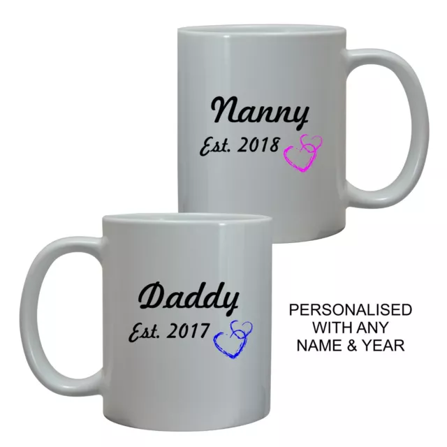 Personalised Established Name Mug Daddy Mummy Christmas Birthday Baby Shower