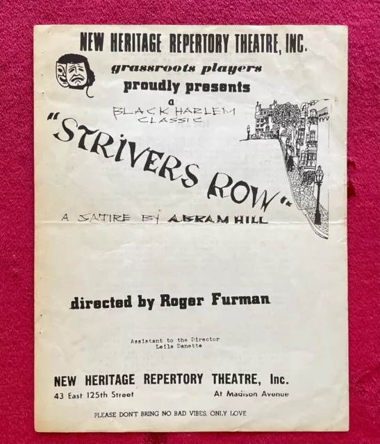 STRIVERS ROW by ABRAM HILL & GRASSROOTS PLAYERS - NEW HERITAGE REPERTORY THEATRE