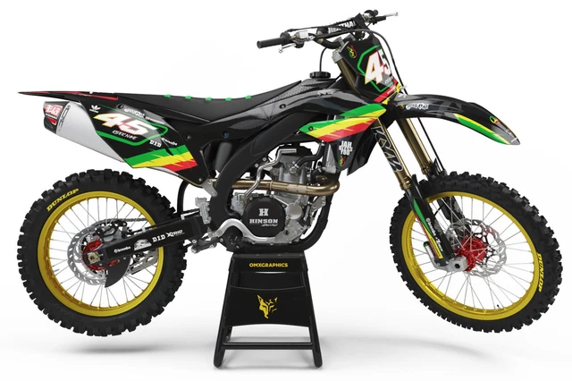 Kawasaki Graphics set KXF 450 KLX 110 250 450 KX 85 OMX Graphics 2021 2022 2023