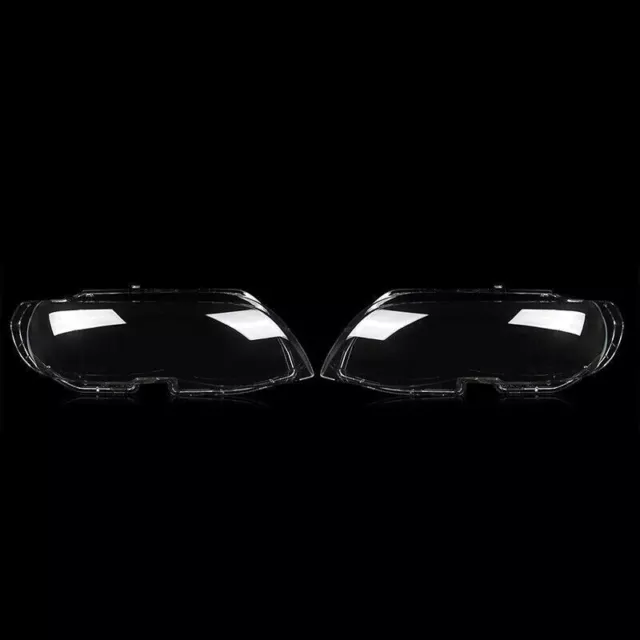 L+R Headlight Lens Cover Headlamp Shell Lampshade For Bmw E53 Lci X5 2004-2006