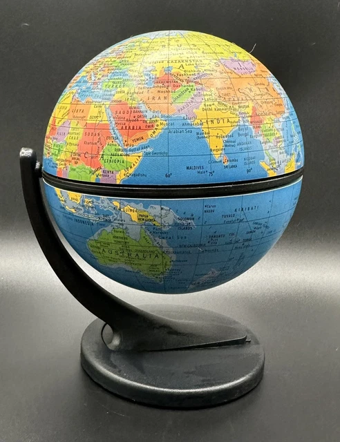 Replogle Mini 2001 Metal Globe Desk Desk Talla 6 pulgadas Alto 3,5" Base de plástico