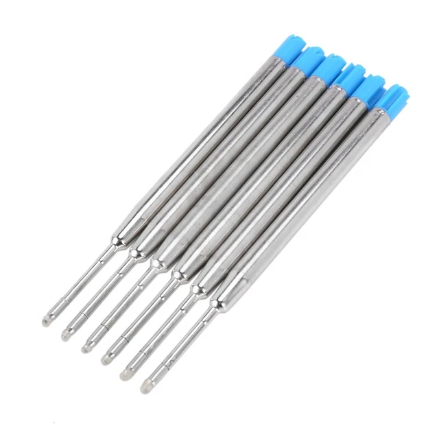 2X(6 Recharges pour Stylo à Bille 10 Cm Bleu Grosses Recharges G1R7)7789