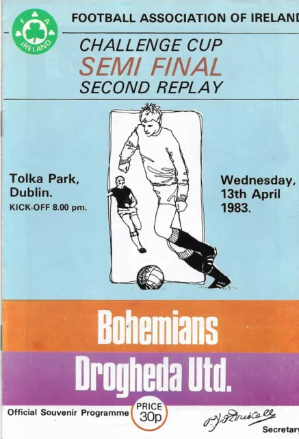 1982/83 FAI Cup Semi-final 2nd replay Bohemians v Drogheda United