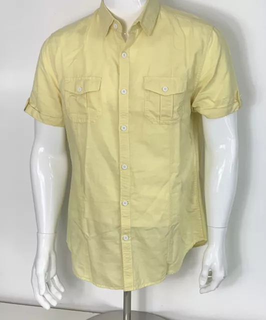 Vintage Yellow Lee Cooper  Short Sleeved Shirt Uk Medium