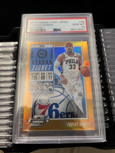 PSA10 2018 Panini Contenders Optic Season Ticket Orange Prizm /49 Tobias Harris