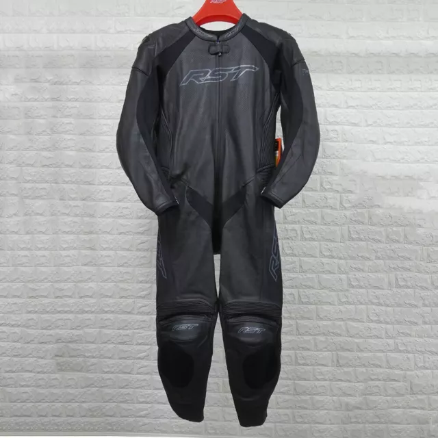RST Podium Airbag CE Leather Motorcycle Motorbike One Piece Suit - Black - 46