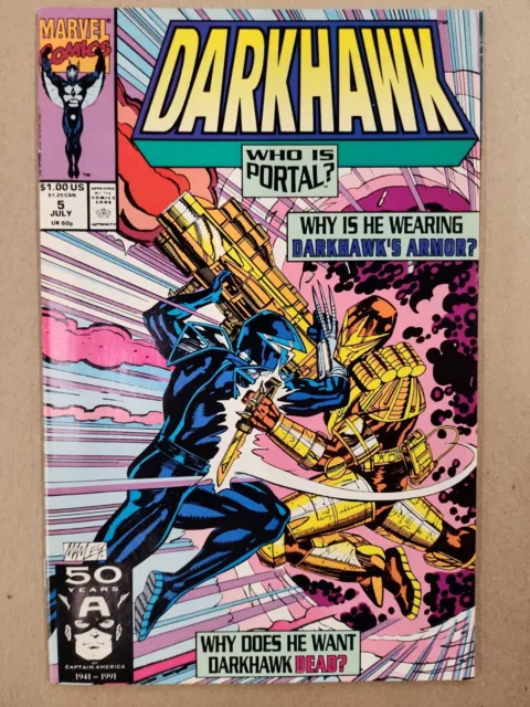 ⭐️ DARKHAWK #5 (direct) (vol 1) (1991 MARVEL Comics) VF/NM Book. J4