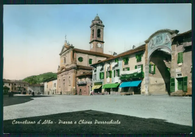 Cuneo Corneliano d'Alba Chiesa Parrocchiale Foto FG cartolina MZ2019