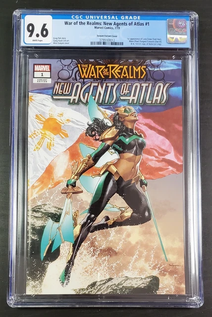 9.6 CGC War of Realms New Agents of Atlas #1 Suayan Variant 1st App Wave
