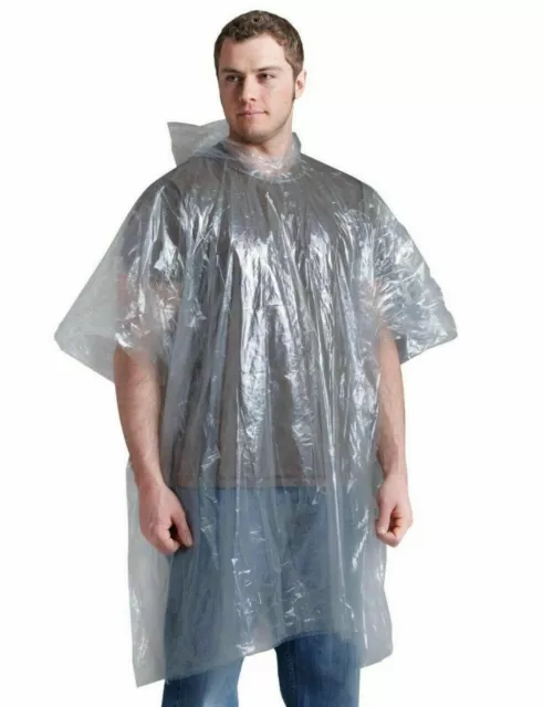 Unisex Rain Cover Coat / Poncho Clear Plastic Disposable Rain Coat Hoodie/Hat