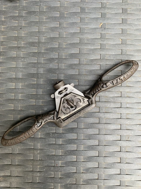 ANTIQUE E.PRESTON ORNATE ADJUSTABLE SPOKESHAVE NO.1391 FLAT Vintage Tools