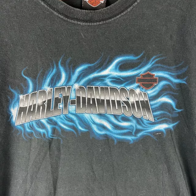 Harley Davidson Shirt Mens XL Black Lightning Graphic Long Sleeve Bluegrass 3