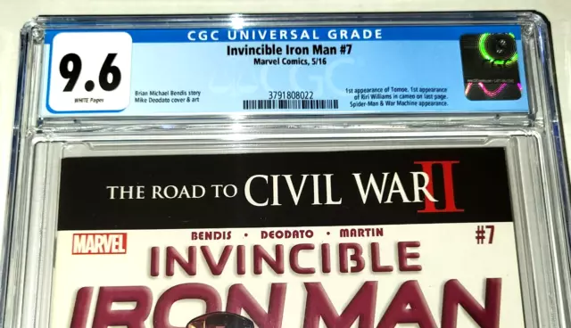 Invincible Iron Man #7 CGC 9.6 NM+ White Pages Marvel 2016 1st Riri Williams 2