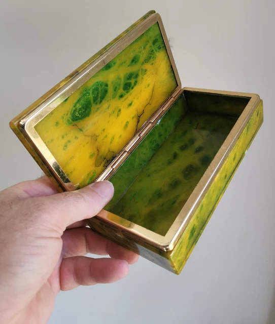 Boîte à Bijoux Ancienne En Albâtre/Marbre - Vintage Français - Décoration