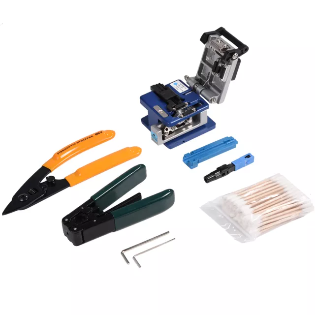 FTTH Splicing Splice Fiber Optic Stripping Tool Kit With Fiber Cleaver FC-6S✈ 2