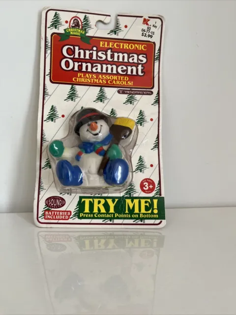 Trendmasters Christmas Magic Electronic Christmas Ornament Frosty Snowman 1993