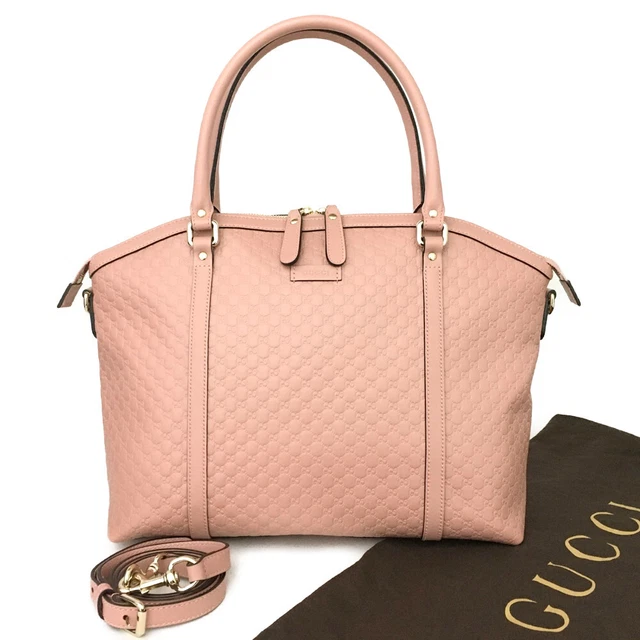 GUCCI Micro Ssima Pink Leather Sholder Tote Bag w/Shoulder Strap/5Q0675 GUCCI Micro Ssima Pink Leather Sholder Tote Bag w/Shoulder Strap/5Q0675