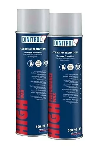 Dinitrol High Performance Underbody Wax Clear 500ml Aerosol Rust Proofing 2 Unit