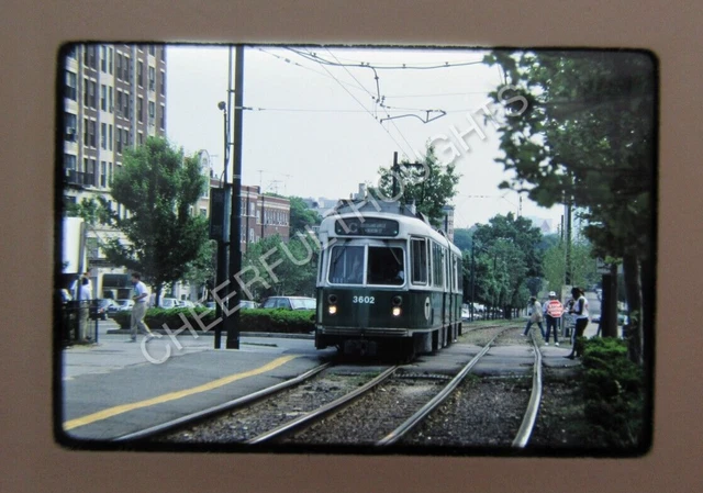 Original '90 Kodachrome Slide MBTA Boston Transit 3602 Trolley Boston, MA  38X29