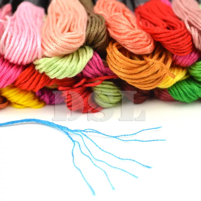 120 Skeins Coloured Embroidery Thread Cotton Cross Stitch Braiding Craft Sewing 3