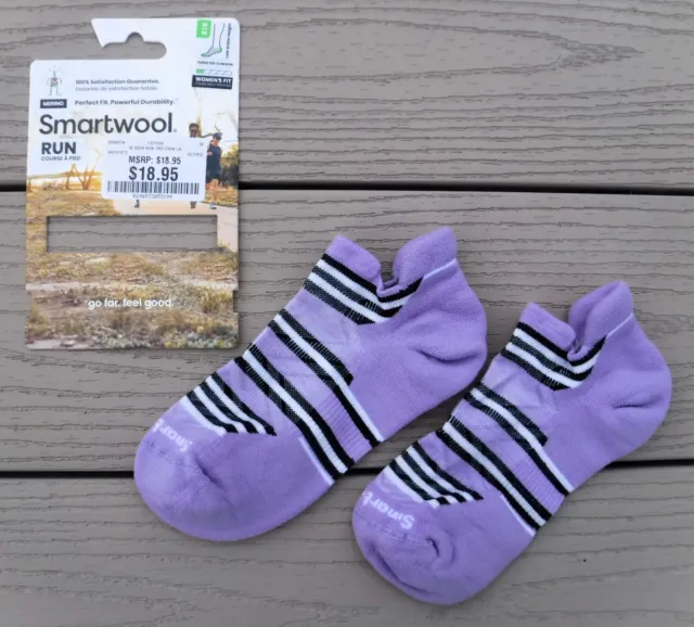 NWT SMARTWOOL Run Targeted Cushion Women's Low Ankle Socks-M @$19 ORCHID