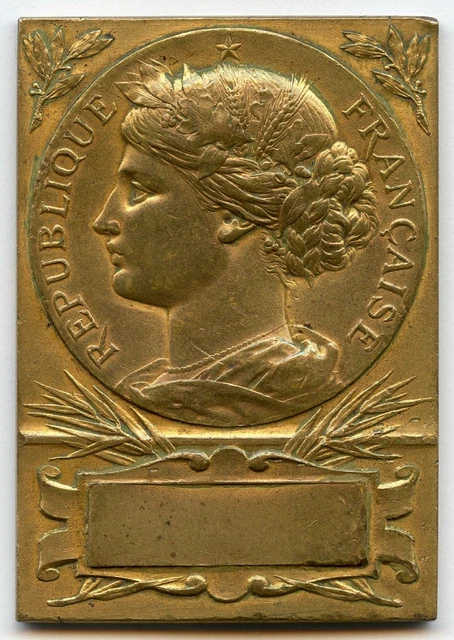 Médaille Plaque GLORIA - Signé F. RASUMNY - FRANCE - Bronze medal