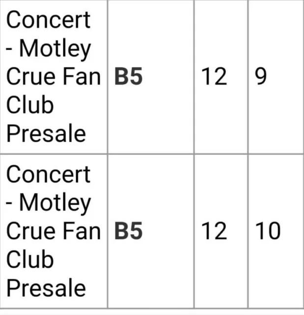 2 Motley Crue Def Lepard, Poison Joan Jett Saint Louis, Mo - Field Seats July. 5