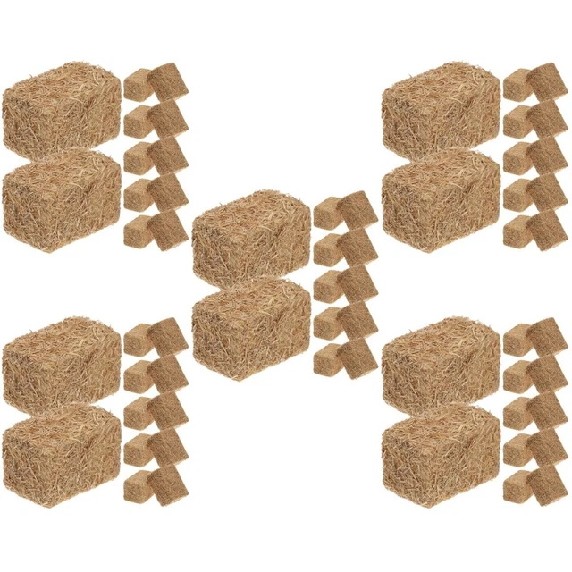 Toyvian Botte De Foin Miniature en Plastique, 8 Balles De Jouet De Ferme Accessoires pour Hamster Lapin Cochon d'Inde De Maison De Poupée Mini Outil De Jardin Décoration pour Maison De PoupéE