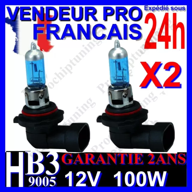 X2 Ampoules Xenon Hb3 100W Lampe 9005 Pour Voiture Feu Super White Phare 12V