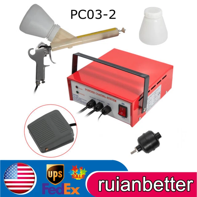 PORTABLE ELECTROSTATIC PAINT Gun Coat Powder Coating System Paint