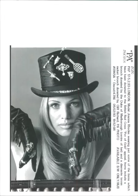 Model Joanna Rhodes wearing donated items in su... - Vintage Photograph 4465116