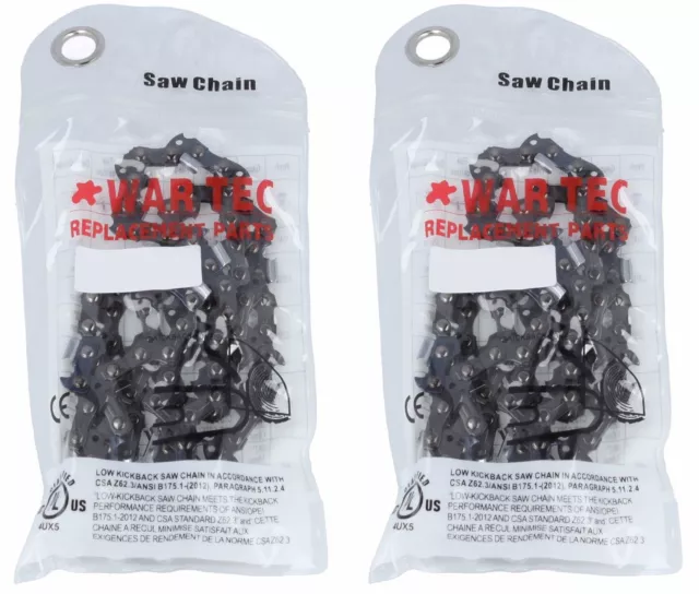 WAR TEC 20" Chainsaw Saw Chain  Pack Of 2 Fits 4500 5200 Chinese Import Saws