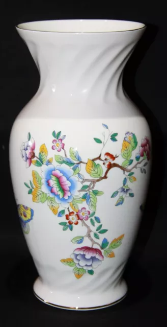 Beautiful Large Vintage Aynsley Fine Bone China Vase in "Butterflies" Pattern