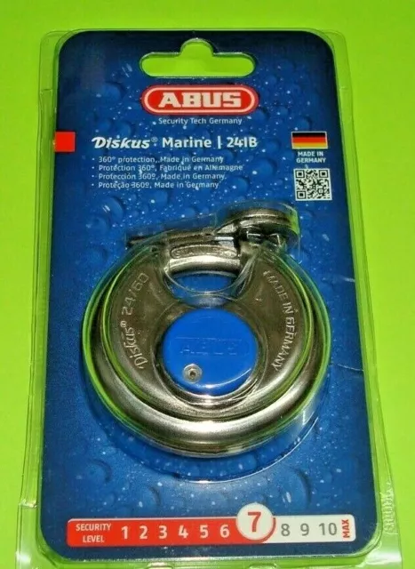 🔒  CARDED 24/60 ABU24/60CKD Grade Stainless Mini Round DISKUS Padlock Storage🔒