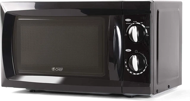 Commercial Chef Countertop Microwave Oven, 0.6 Cu. Ft, Cubic Feet, Black