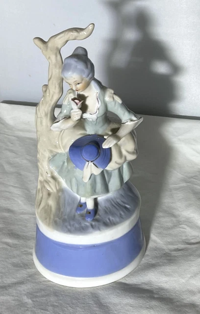 Fred  Roberts & Co San Francisco Porcelain Music Box Figurine Vintage