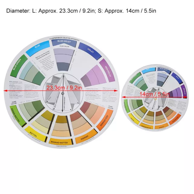 2pcs Tattoo Color Wheel Pigment Color Wheel Mixing Guide Tattoo Accessory HOM