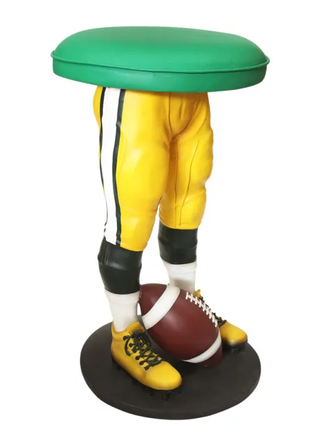 Football Stool - Sports Bar Stool Football Player in Yellow and Green Uniform