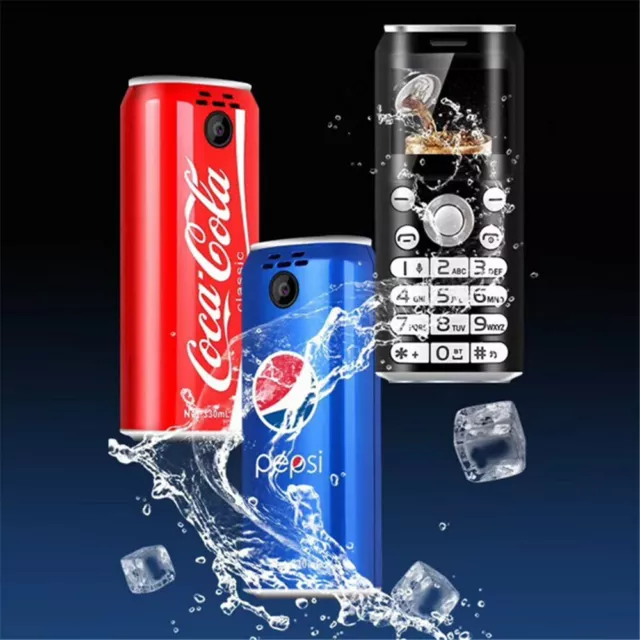 Cola Pepsi mini Plastic mobile phone Unlocked Dialer Dual Sim Camera Xmas Gift