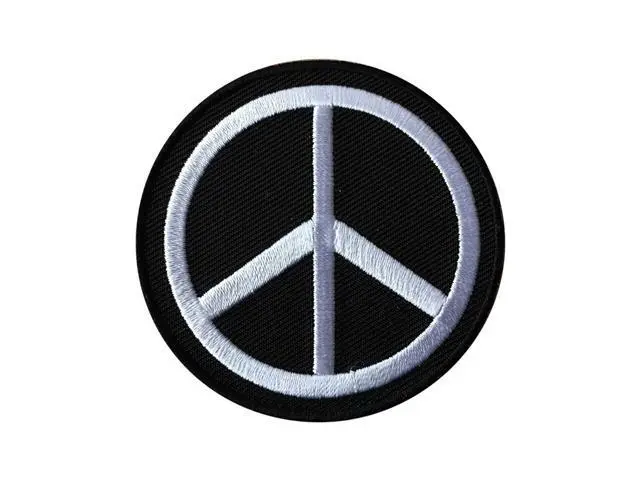 Peace Love No War Hippie Hippy Embroidered Iron On Sew On Patch Badge