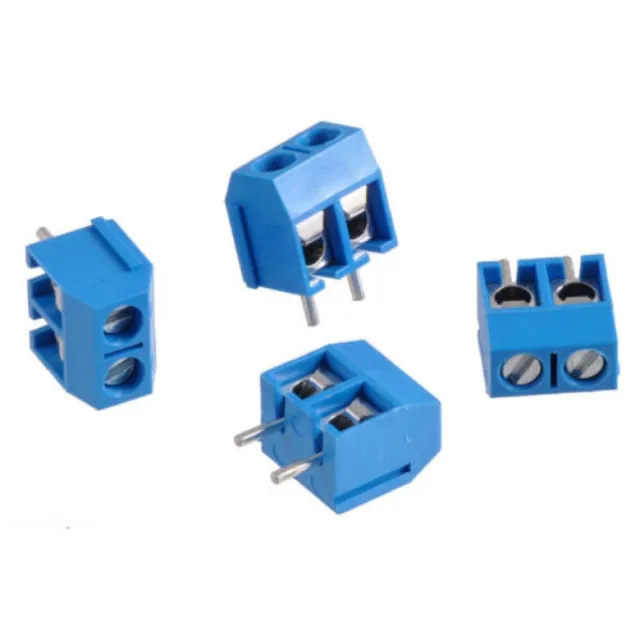 2-Pin Screw Terminal Block Connector5.08mm Pitch PCB Mount Blue100X 732387204794
