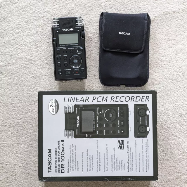 TASCAM DR-100MKII Stereo Linear PCM Portable Audio Recorder - MINT CONDITION