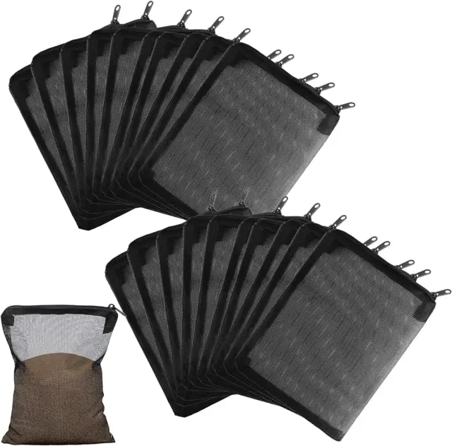 20 Pack Aquarium Filter Bags 5.9 X 8 Inch Fine Black Filter Media Bags High Flow
