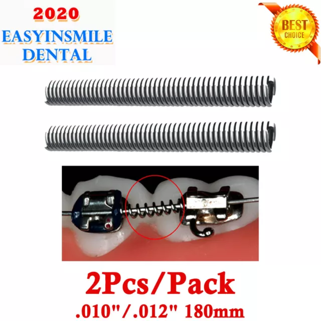 2Pcs Dental Orthodontic Niti Open Coil Spring 0.010/0.012*180mm For Ortho Braces
